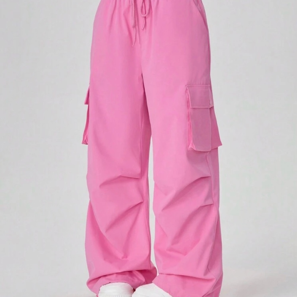 SHEIN Bright Pink Wide Leg Cargo Pants